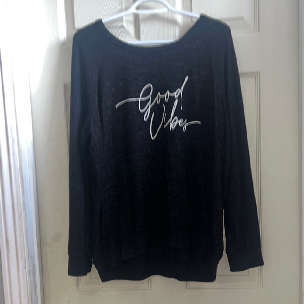 Women's Black Sweater - Good Vibes